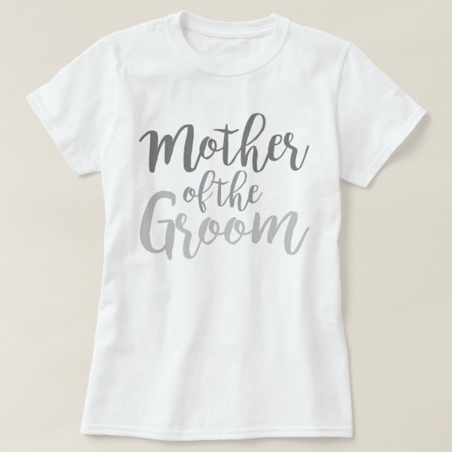 Camiseta Boêmia - Mãe Cursiva do Topo do Casamento do Groom (Frente do Design)