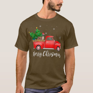 Camiseta Boer Dog Andando no Natal do Caminhão Vermelho