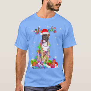 Camiseta Boer Reindeer Christmas Lights Funny Dog Xmas