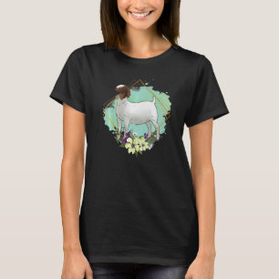 Camiseta Boer Wether Goat Brace com Quadro Flor