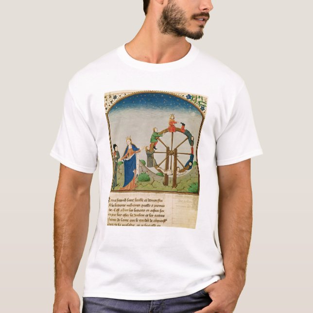 Camiseta Boethius com a roda da fortuna (Frente)