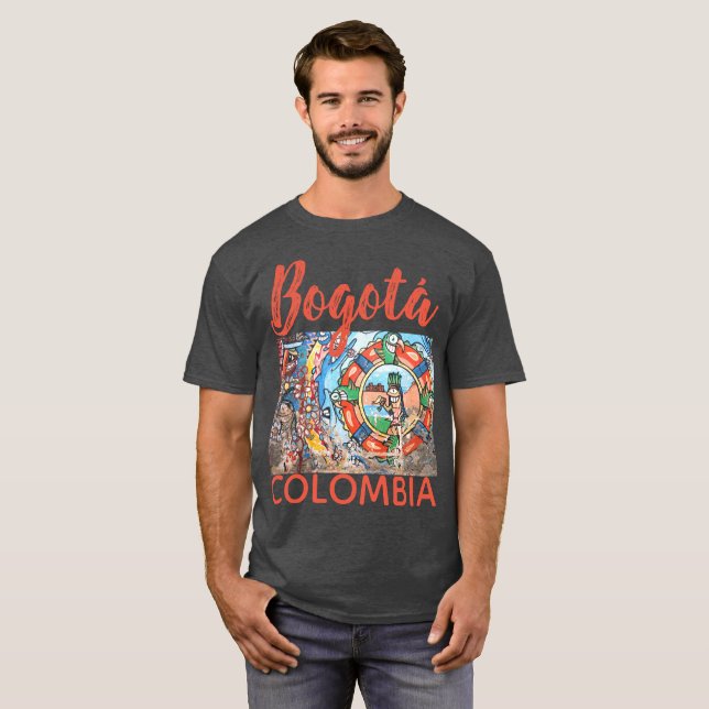 Camiseta Bogotá Colombia, grafite mural (Frente Completa)