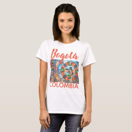 Camiseta Bogotá Colômbia, mural do grafite de rua