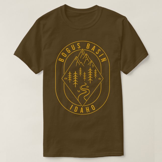 Camiseta Bogus Basin Mountain Idaho Caminhando Ao Exterior  (Frente do Design)