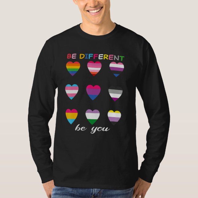 Camiseta Bohemian Rainbow Be Different Be You Lbgtq Pride G (Frente)