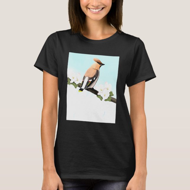 Camiseta Bohemian Waxwing Bird Birdwatcher Biol (Frente)