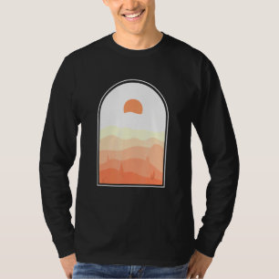Camiseta Boho Abstrato Art Desert Sunset Landscape Geometri