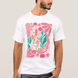Camiseta Boho Abstrato com ventilador retrovisor Boot Flor