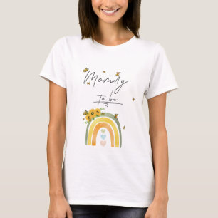 Camiseta Boho Arco-Íris Com Mamães De Girassóis