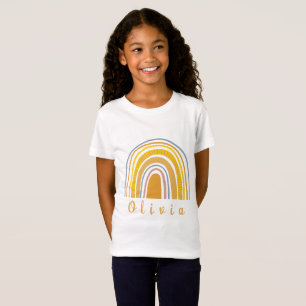 Camiseta Boho Arco-íris com Nome Personalizado Whimsical