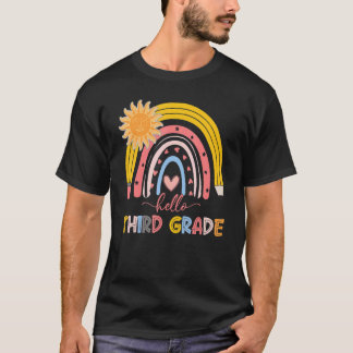 Camiseta Boho Arco-íris Olá Terceira Série Professor Primei