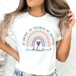 Camiseta Boho Arco-Íris, seja simpático em positividade e i