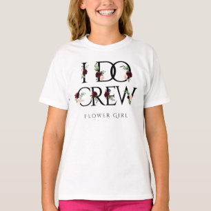 Camiseta Boho Bloom   Borgonha Marsala Floral I Do Creme