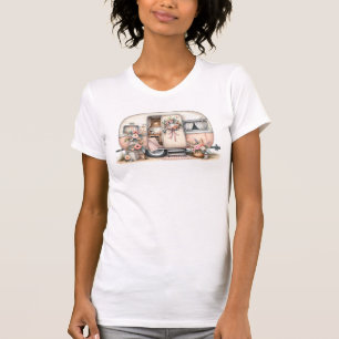 Camiseta Boho Camper com Floral Wreath & Pastels Rosa