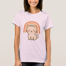 Camiseta Boho Cat T-Shirt with Retro Arch Design