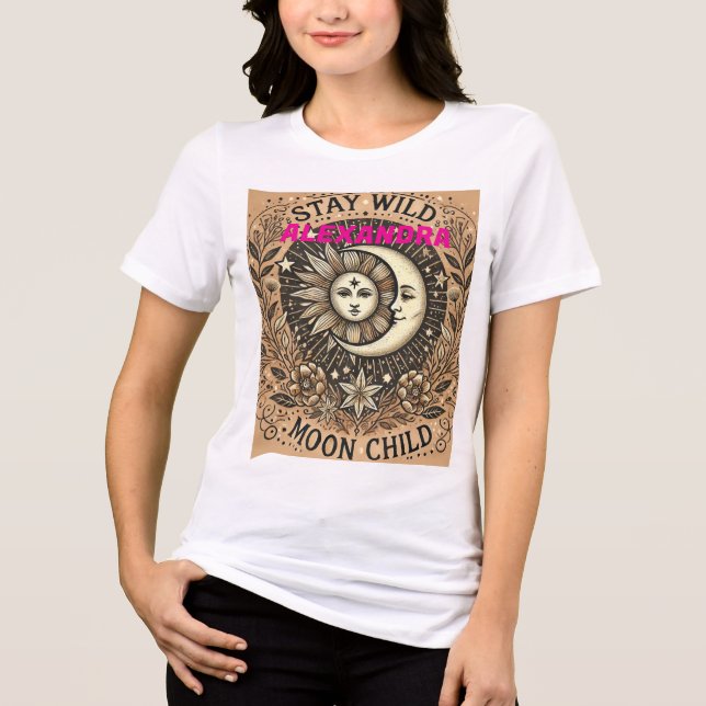 Camiseta Boho Celestial "Filho da Lua-Shine" - Mís (Frente)