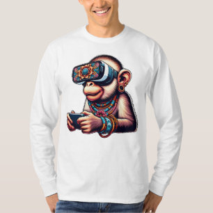Camiseta Boho Chic Monkey: Uma Trendência, Teia Animal Artí