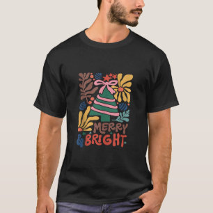 Camiseta Boho Coquette — Feliz de árvore de Natal e Bright