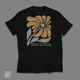 Camiseta Boho Cristão Cresça na Fé Inspirador