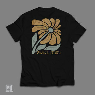 Camiseta Boho Cristão Cresça na Fé Inspirador 