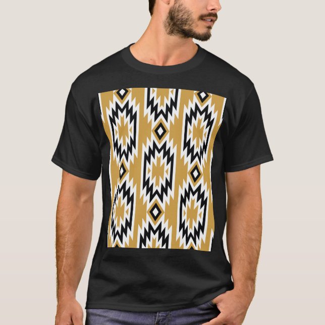 Camiseta Boho étnico: padrão geométrico de vintage. (Frente)