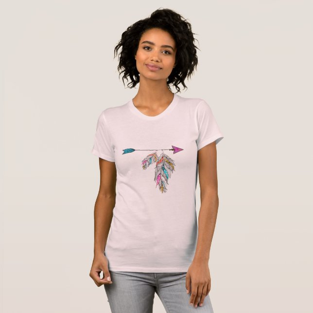 Camiseta Boho Feather T-Shirt (Frente Completa)