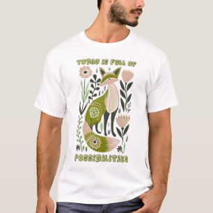Camiseta Boho Floral Fox Citações Motivativas