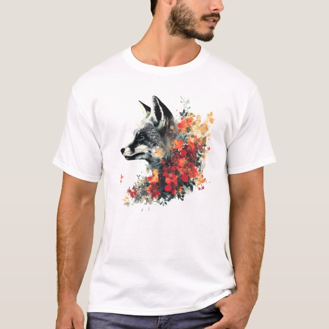 Camiseta Boho Floral Fox Willife Nature (Frente)