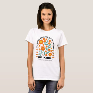 Camiseta Boho Floral Leukemia Seja Gentil