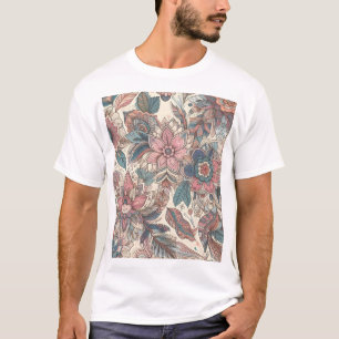 Camiseta Boho Floral Mandala - Impressão de Arte Padrão