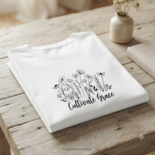 Camiseta Boho Floral – Presente Cristão Inspirador para Mul