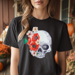 Camiseta Boho Floral Skull T-Shirt