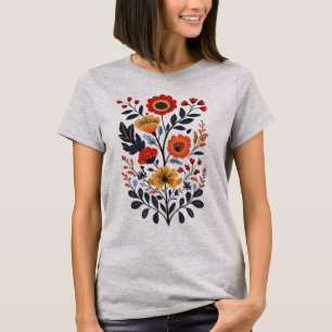 Camiseta Boho Floral Tshirt Art Nouveau Deco Wilflower