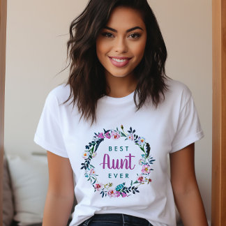 Camiseta Boho Floral Wreath Melhor Tia Nunca