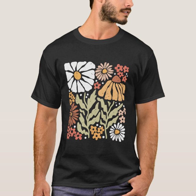 Camiseta Boho Flores Selvagens Plantas Jardineiras Natureza (Frente)