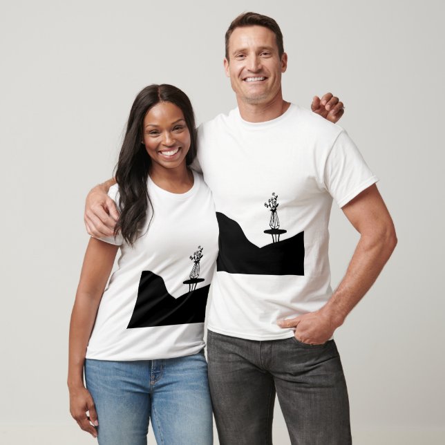 Camiseta Boho Flower pot on table (Unissex)