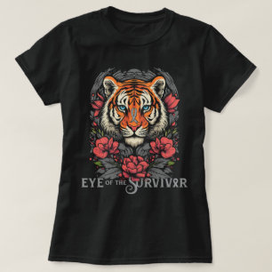 Camiseta Boho Flower Tiger Eye Do Tumor Do Cérebro Sobreviv