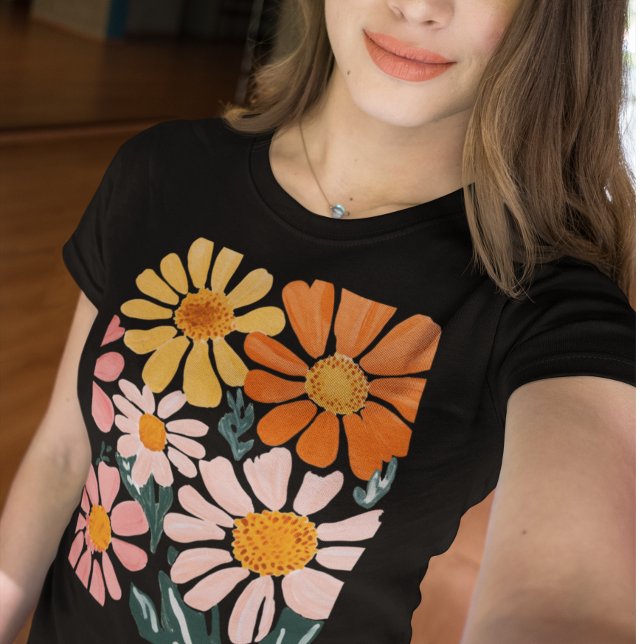 Camiseta Boho Flowers Wildflower Daisy (Criador carregado)