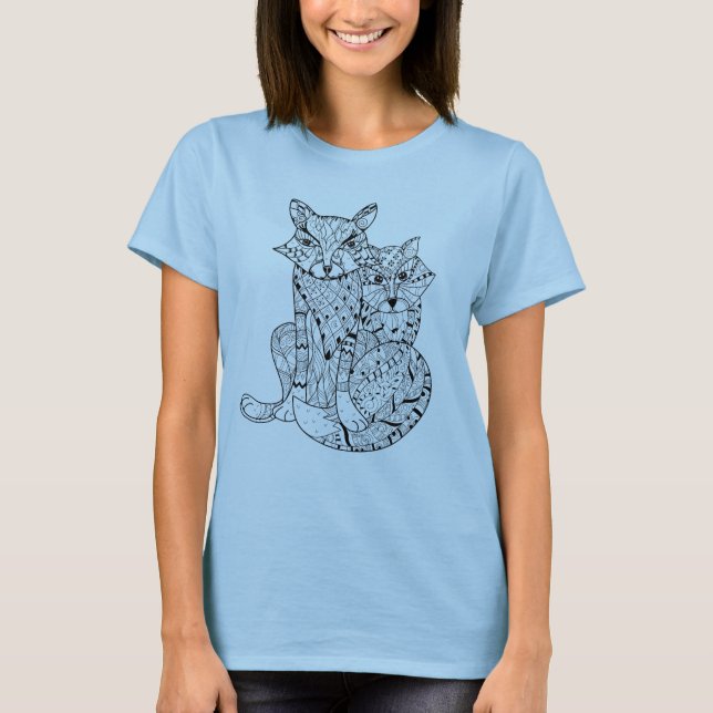 Camiseta Boho Fox Doodle (Frente)