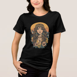 Camiseta Boho Girl | Estilo Vintage Floral Estétic