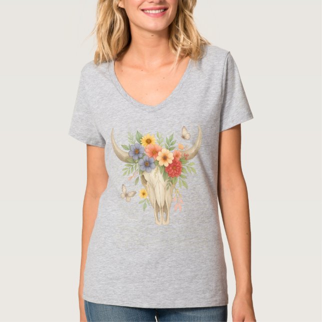 Camiseta Boho Gothic Floral (Frente)