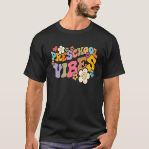Camiseta Boho Groovy de volta à pré-escola vibra professor