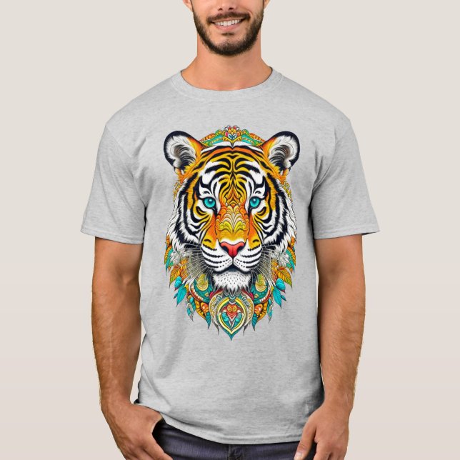 Camiseta Boho Hippie Floral Year of the Tiger Art (Frente)