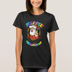 Camiseta Boho Hippie Santa Claus Tie Dye Pijama de Natal