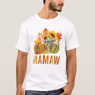 Camiseta Boho Leopard Pumpkins Mamaw Fall