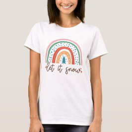 Camiseta Boho "Let It Snow" Arco-Íris |