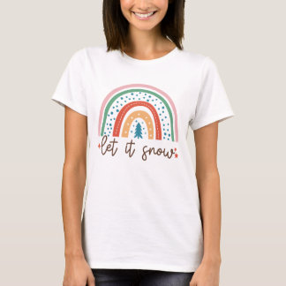 Camiseta Boho "Let It Snow" Arco-Íris |