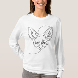 Camiseta Boho Line Art Fennec Fox