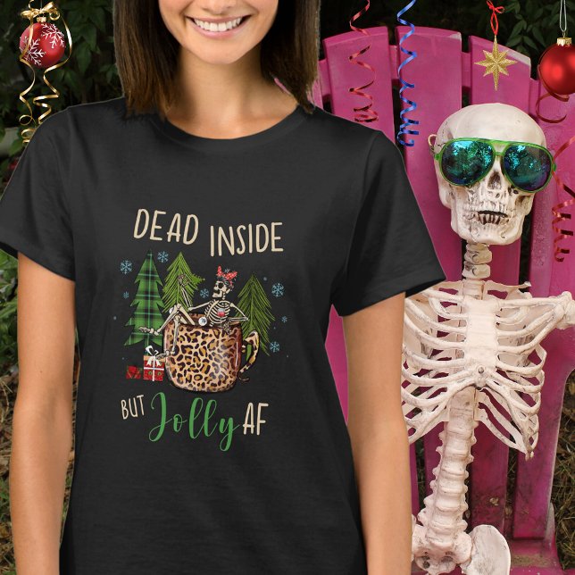Camiseta Boho Morto Rustic Dentro Feliz Mulher de Natal (Criador carregado)