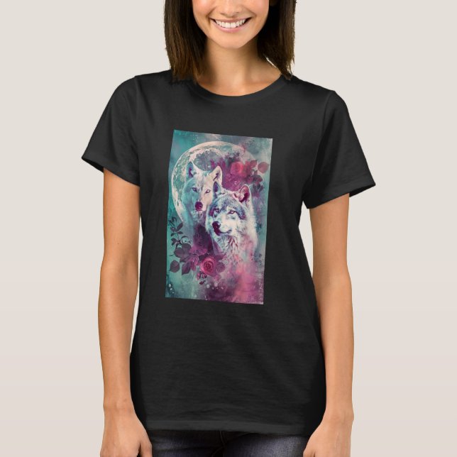 Camiseta Boho Mystic Wolf Art (Frente)